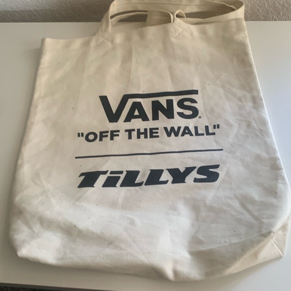 Vans Handbags - Vans White Tote Bag with Bold Logo.used in good condition.